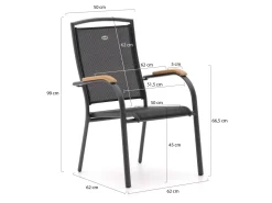 Hartman Raffaelo/Triangular 170 cm Gartenmöbel-Set 7-teilig stapelbar