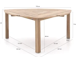 Hartman Sophie Element/Rough-S Triangular 170 cm Gartenmöbel-Set 7-teilig