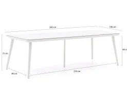 Hartman Sophie Element/Studio 240 cm Gartenmöbel-Set 7-teilig