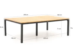 Hartman Troy/Linosa 240 cm Gartenmöbel-Set 7-teilig verstellbar