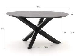 Hartman Troy/Lodola ø 150 cm Gartenmöbel-Set 6-teilig verstellbar