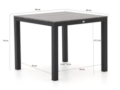 Intenso Asti/Fidenza 90 cm Gartenmöbel-Set 3-teilig