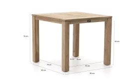Intenso Asti/ROUGH-S 90 cm Gartenmöbel-Set 3-teilig