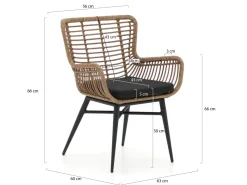 Intenso Asti/ROUGH-S 90 cm Gartenmöbel-Set 5-teilig