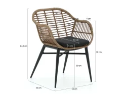 Intenso Azora/ROUGH-S 160 cm Gartenmöbel-Set 5-teilig