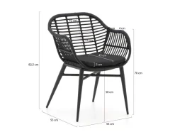 Intenso Azora/ROUGH-Y ø150 cm Gartenmöbel-Set 7-teilig