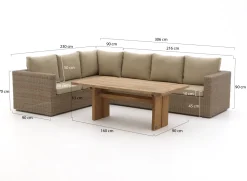 Intenso Carpino/ROUGH-L Gartentisch lounge-Set 3-teilig links