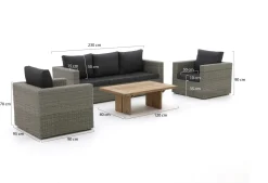 Intenso Carpino/ROUGH-L Sessel-Sofa Lounge-Set 4-teilig