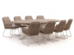 Intenso Isorella/ROUGH-Y Ellips 280cm dining tuinset 9-delig