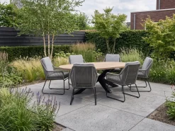 Intenso Isorella/ROUGH-Y Ellips 240cm dining tuinset 7-delig