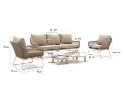 Intenso Isorella/Sarsina Sessel-Sofa Lounge-Set 4-teilig
