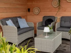 Intenso Leone/Milano Sessel-Sofa Lounge-Set 4-teilig