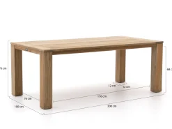 Intenso Mazzano/ROUGH-X 200 cm Lounge Gartenmöbel-Set 5-teilig verstellbar