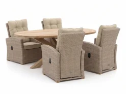Intenso Mazzano/ROUGH-Y Ellips 200 cm Gartenmöbel-Set 5-teilig verstellbar