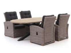 Intenso Mazzano/ROUGH-Y Ellips 200 cm Gartenmöbel-Set 5-teilig verstellbar