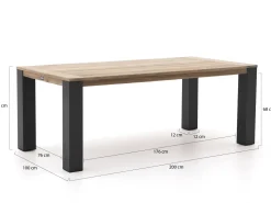 Intenso Mazzano/ROUGH-Y Ellips 200 cm Gartenmöbel-Set 5-teilig verstellbar