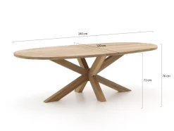 Intenso Mazzano/ROUGH-Y Ellips 240 cm Gartenmöbel-Set 7-teilig verstellbar