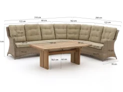 Intenso Milano/ROUGH-L Gartentisch Lounge-Set 5-teilig