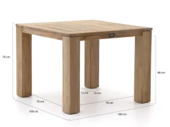 Intenso Milano/ROUGH-X 100 cm Gartenmöbel-Set 3-teilig