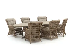 Intenso Milano/ROUGH-Y 280 cm Dining-Lounge Gartenmöbel-Set 7-teilig