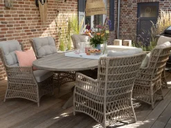 Intenso Milano/ROUGH-Y 280 cm Dining-Lounge Gartenmöbel-Set 7-teilig