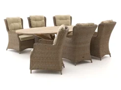 Intenso Milano/ROUGH-Y Ellips 240 cm Dining-Lounge Gartenmöbel-Set 7-teilig