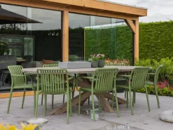 Intenso Milano/ROUGH-Y Ellips 280 cm Dining-Lounge Gartenmöbel-Set 7-teilig
