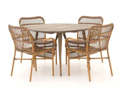 Intenso Parma/ROUGH-K ø 115 cm Gartenmöbel-Set 5-teilig stapelbar