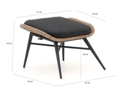 Intenso Rovello Gartensessel mit Hocker