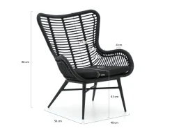 Intenso Rovello Gartensessel mit Hocker