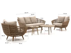 Intenso Stila/ROUGH-K Sessel-Sofa lounge-Set--5-teilig