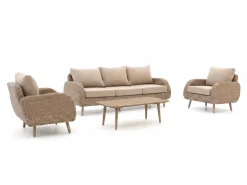 Intenso Suzzara/ROUGH-K Sessel-Sofa Lounge-Set 4-teilig