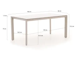 Intenso Trasimeno/Sestino 160 cm Gartenmöbel-Set 5-teilig