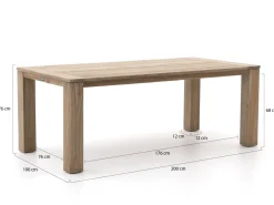Intenso Umbria/ROUGH-X 200 cm Gartenmöbel-Set 5-teilig verstellbar