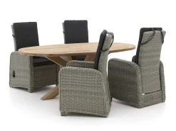 Intenso Umbria/ROUGH-Y Ellips 200 cm Gartenmöbel-Set 5-teilig verstellbar