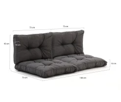 Madison Florance Loungekissen Set Sitz ca. 73x73 cm Rücken ca. 73x43 cm 4-teilig