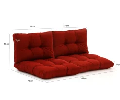 Madison Florance Loungekissen Set Sitz ca. 73x73 cm Rücken ca. 73x43 cm 4-teilig
