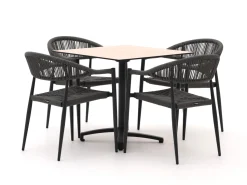 Manifesto Belpasso/Canzo 80 cm Gartenmöbel-Set 5-teilig stapelbar klappbar