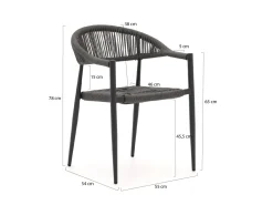 Manifesto Belpasso/Canzo 80 cm Gartenmöbel-Set 5-teilig stapelbar klappbar