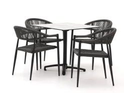 Manifesto Belpasso/Canzo 80 cm Gartenmöbel-Set 5-teilig stapelbar klappbar