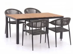 Manifesto Belpasso/Fidenza 160 cm Gartenmöbel-Set 5-teilig stapelbar