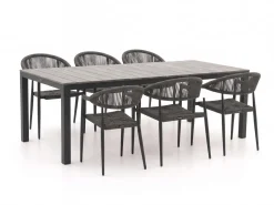 Manifesto Belpasso/Fidenza 220 cm Gartenmöbel-Set 7-teilig stapelbar