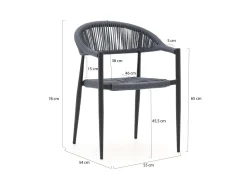 Manifesto Belpasso/Fidenza 220 cm Gartenmöbel-Set 7-teilig stapelbar