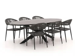 Manifesto Belpasso/Fidenza oval 220 cm Gartenmöbel-Set 7-teilig stapelbar