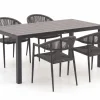 Manifesto Belpasso/Menzano 160 cm Gartenmöbel-Set 5-teilig stapelbar