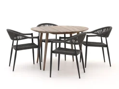 Manifesto Belpasso/ROUGH-K ø 115 cm Gartenmöbel-Set 5-teilig stapelbar