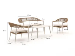 Manifesto Belpasso Sessel-Sofa Lounge-Set 4-teilig