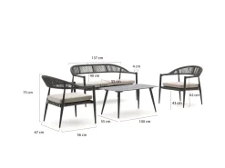 Manifesto Belpasso Sessel-Sofa Lounge-Set 4-teilig