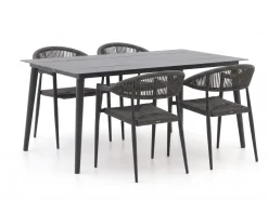 Manifesto Belpasso/Sora 160 cm Gartenmöbel-Set 5-teilig stapelbar