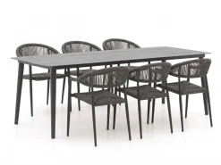 Manifesto Belpasso/Sora 220 cm Gartenmöbel-Set 7-teilig stapelbar